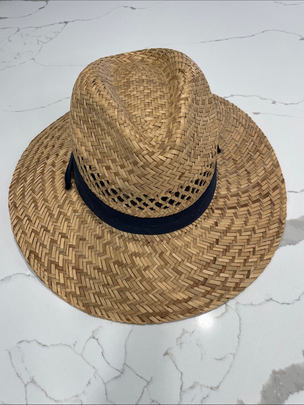 Men's Natural Straw Fedora with Black Band